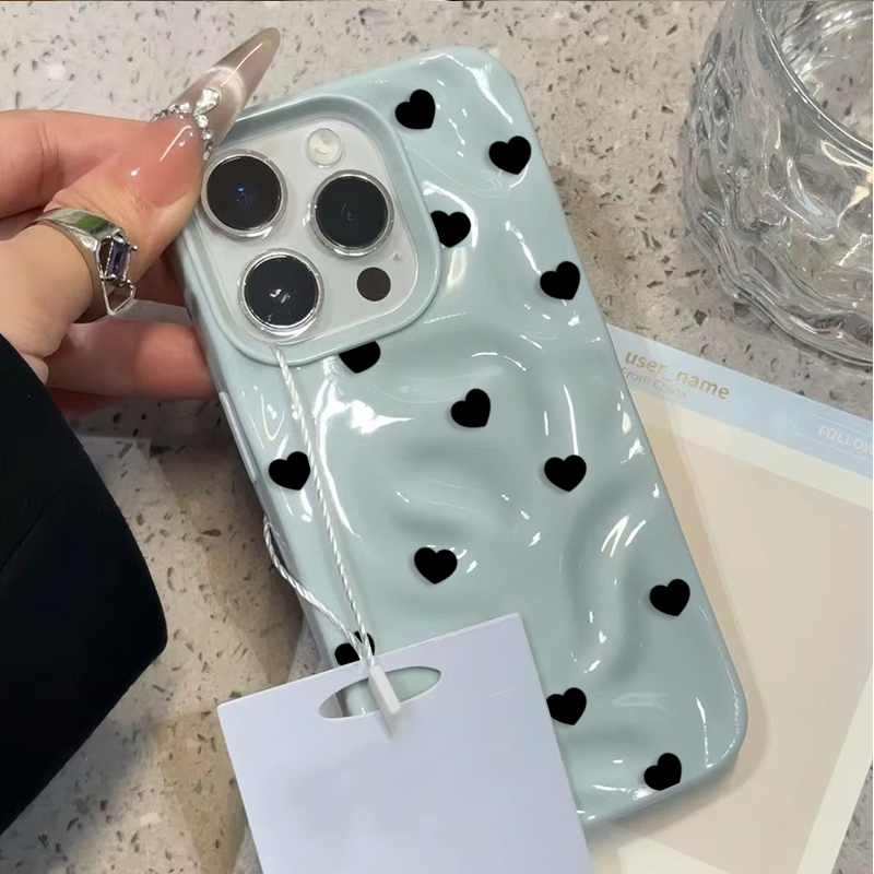 Phone Cases Aesthetic - Эстетичный милый черный противоударный чехол с