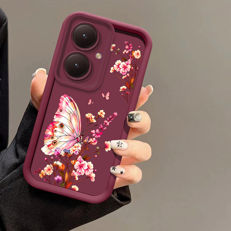 Phone Cases Vivo - Розовый чехол для телефона с цветочным