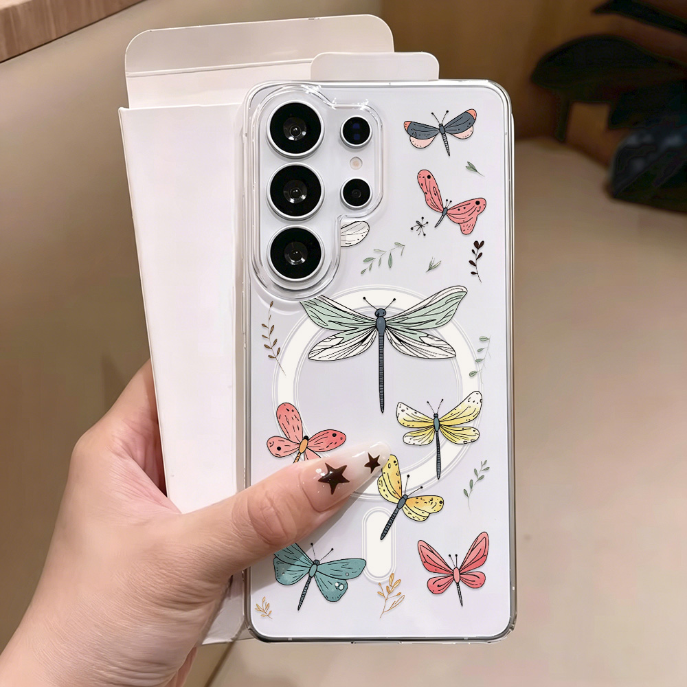 Phone Cases Quality - Прозрачный магнитный чехол-бабочка для Samsung S26