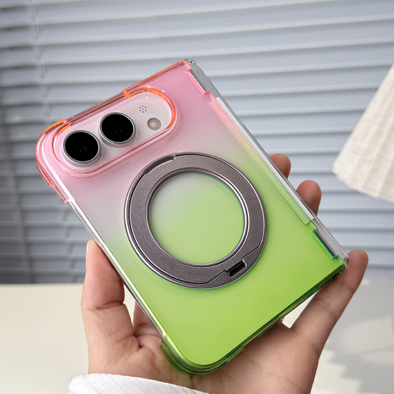 Gradient Color Case - 360 ° Вращающийся металлический держатель, прозрачный