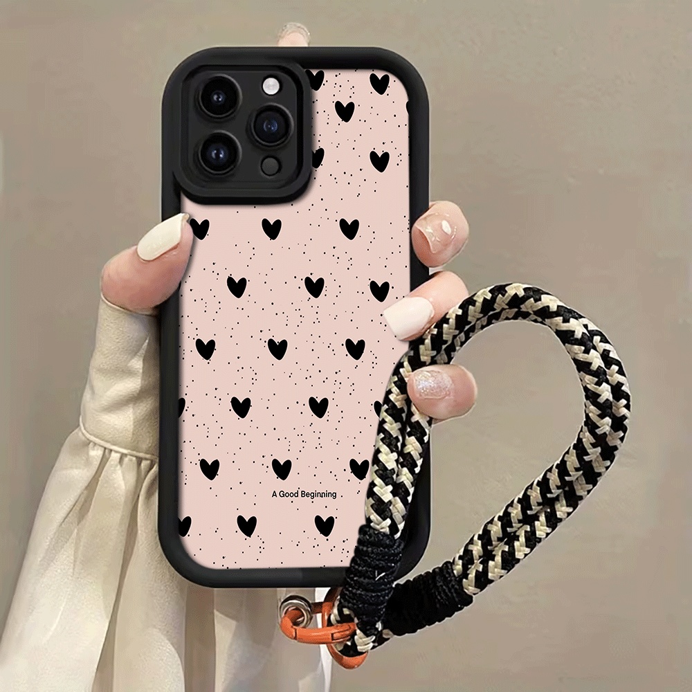 Phone Cases With Loop - Чехол для телефона с черными сердцами
