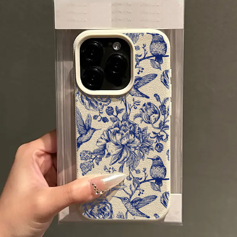 Синий ретро-чехол с цветочным  – обзор и цена Phone Cases Protective